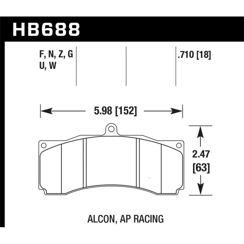 Hawk AP Racing/Alcon HPS 5.0 Brake Pads