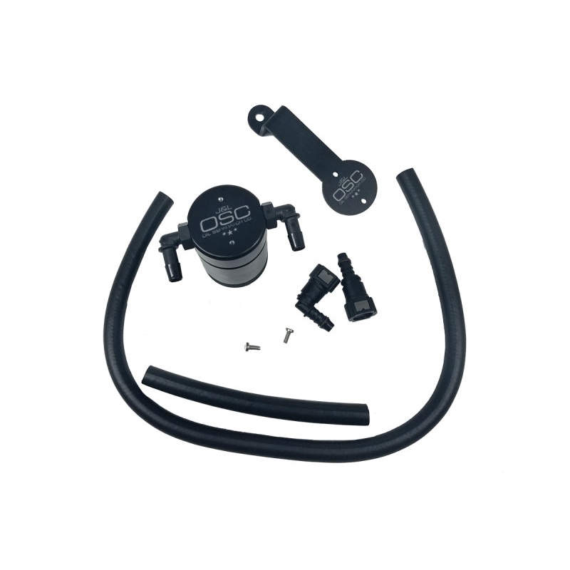 J&L 05-10 Ford Mustang GT/Bullitt/Saleen Passenger Side Oil Separator 3.0 – Black Anodized