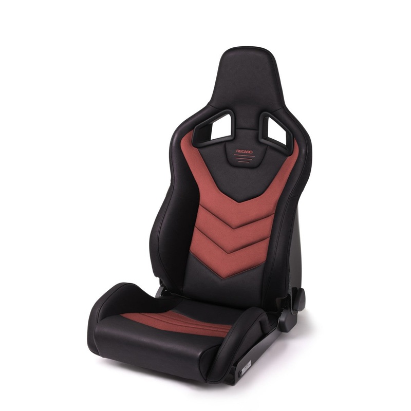 Recaro Sportster GT Driver Seat – Black Vinyl/Red Suede