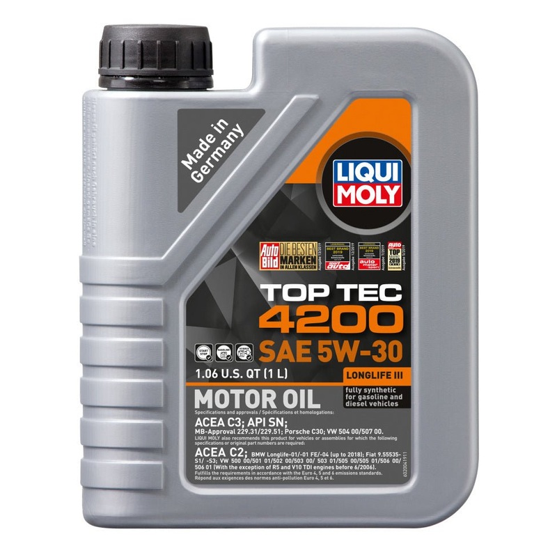 LIQUI MOLY 1L Top Tec 4200 Motor Oil 5W30 – Case of 6