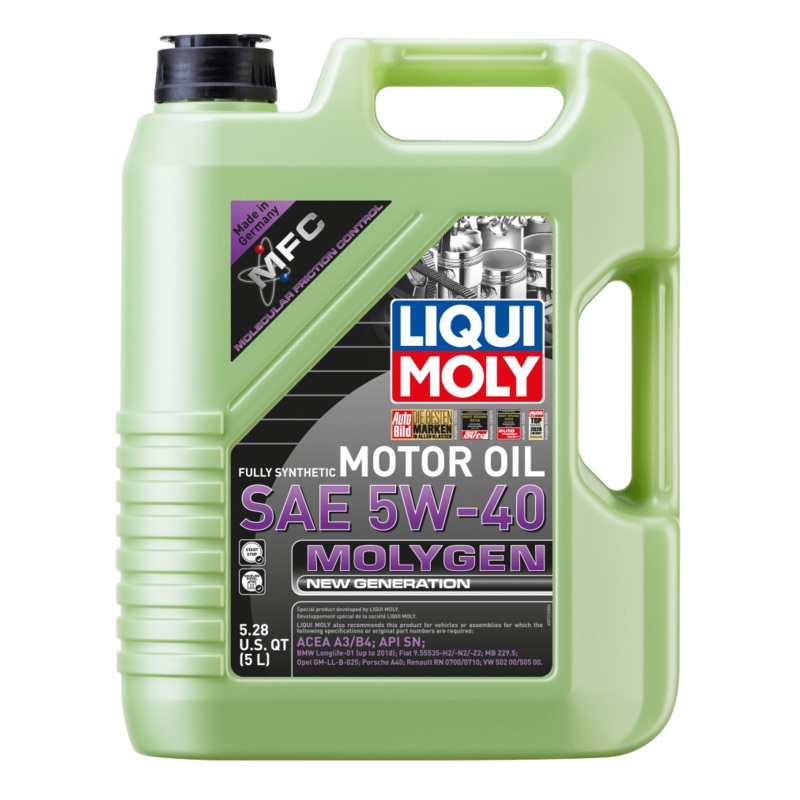 LIQUI MOLY 5L Molygen New Generation Motor Oil 5W40 – Case of 4