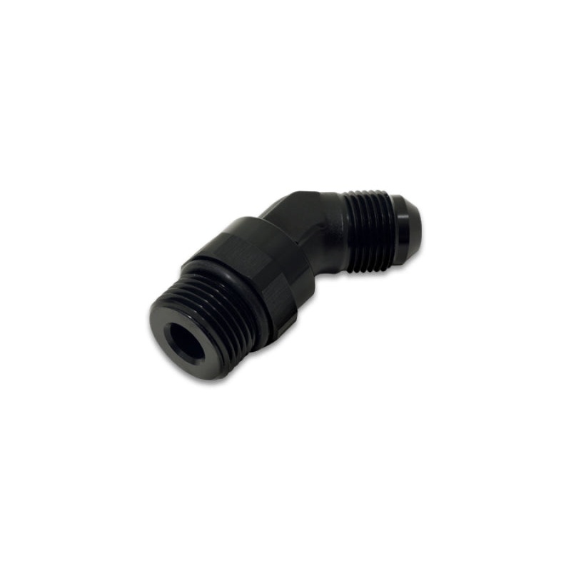 Vibrant -6AN Male Flare to Male -6AN ORB Swivel 45 Degree Adapter Fitting – Anodized Black