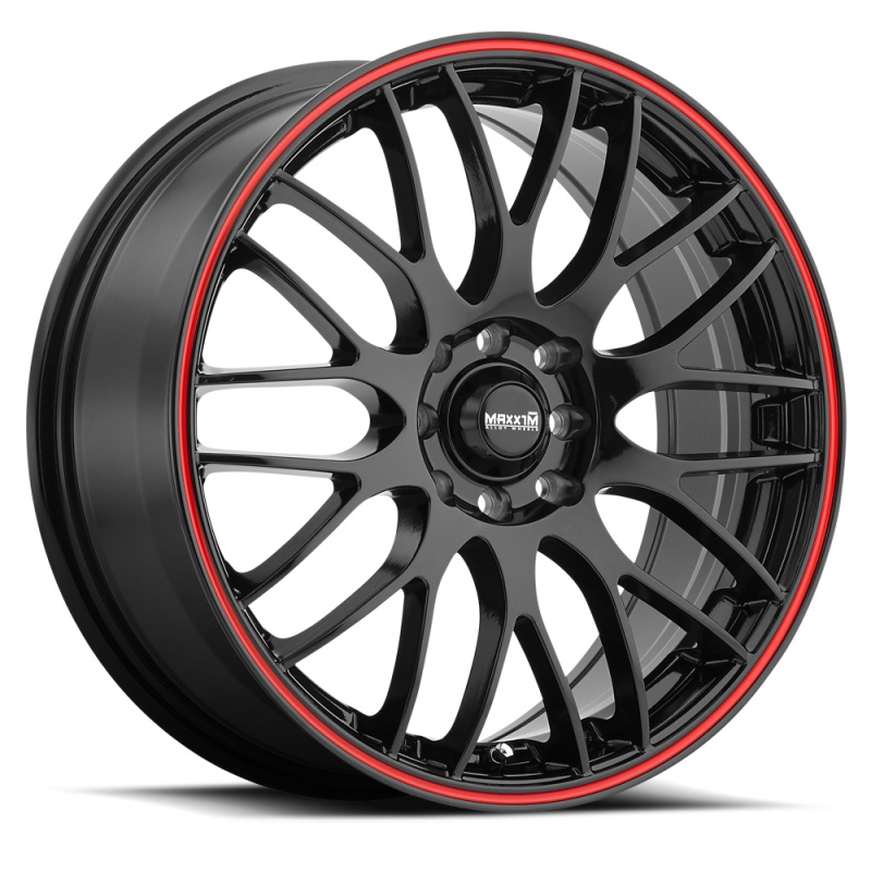 Maxxim Maze 17×7 10×110/115 ET40 Black/Red Stripe