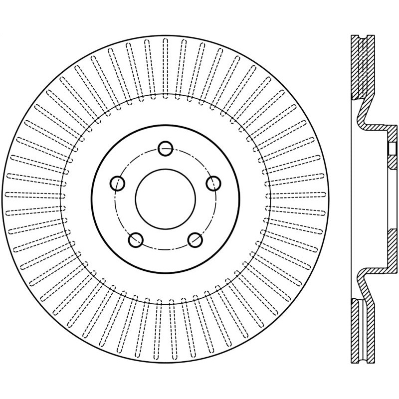 StopTech Sport Slotted 16-18 Ford Focus RS Front Right CRYO Rotor