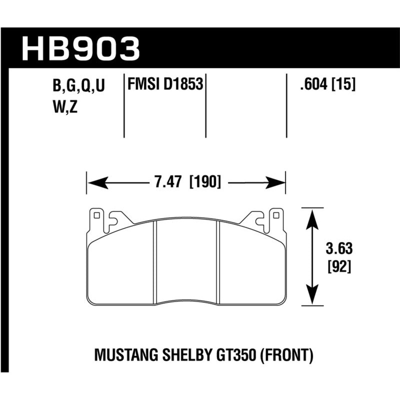 Hawk 15-17 Ford Mustang HPS 5.0 Front Brake Pads