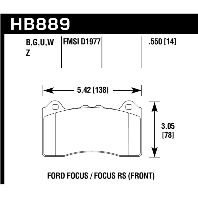 Hawk 2017 Ford Focus DTC-60 Race Front Brake Pads