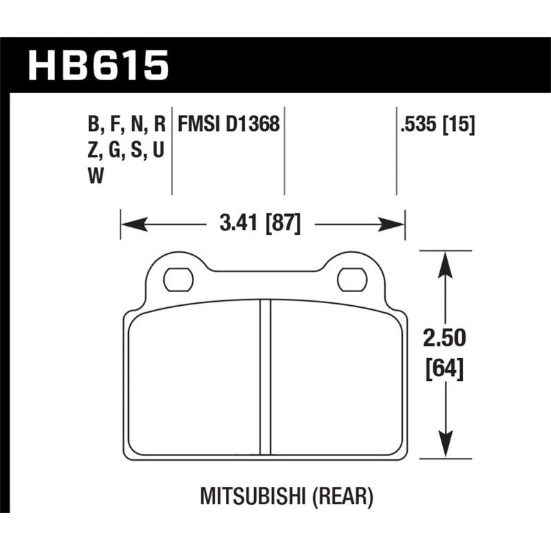 Hawk EVO X HPS Street Rear Brake Pads