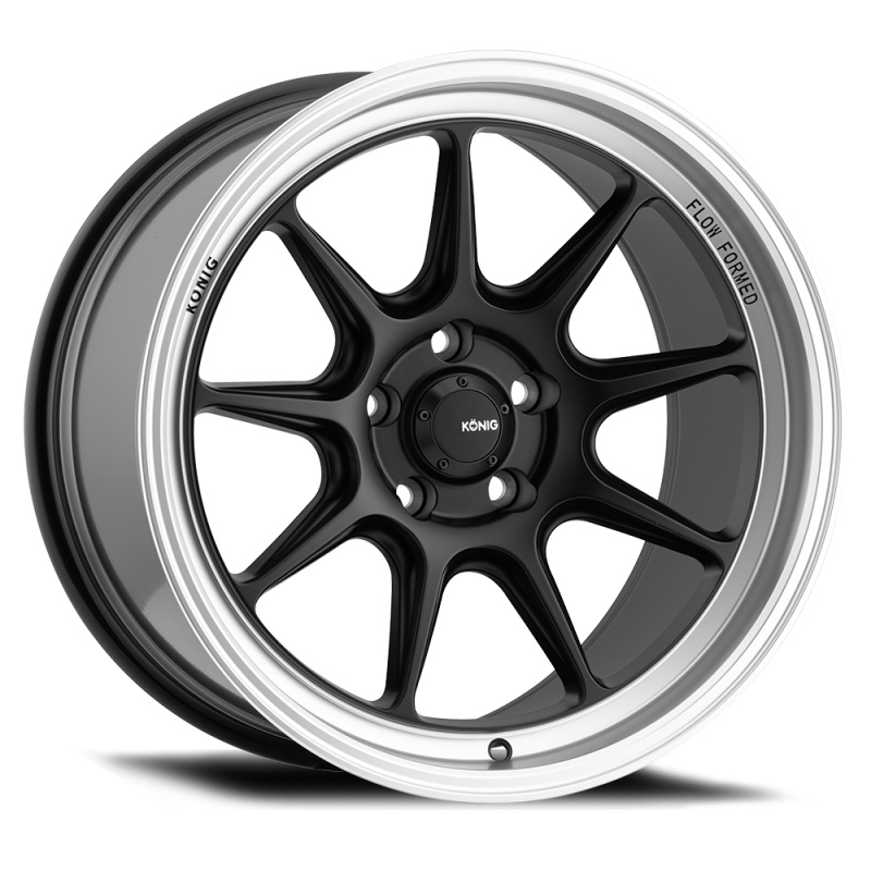 Konig Countergram 18x11B 5×114.3 ET15 Matte Black / Matte Machined Lip