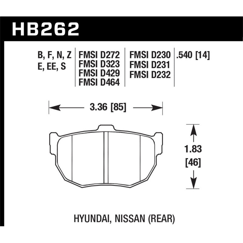Hawk 89-97 Nissan 240SX SE HP+ Street Rear Brake Pads