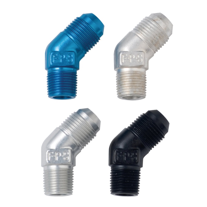 Fragola -16AN x 1 NPT 45 Degree Adapter – Black