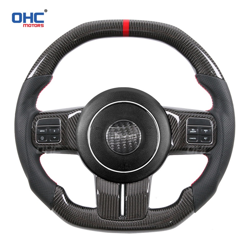 OHC Motors Carbon Fiber Steering Wheel for 2011-2017 Jeep Wrangler JK JKU