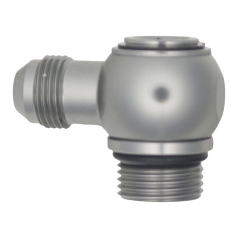 DeatschWerks 10AN ORB Male to 8AN Male Flare Low Profile 90-Degree Swivel – Anodized DW Titanium