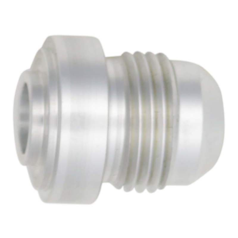DeatschWerks 8AN Male Flare with Aluminum Weld On Fitting – Anodized Raw Aluminum