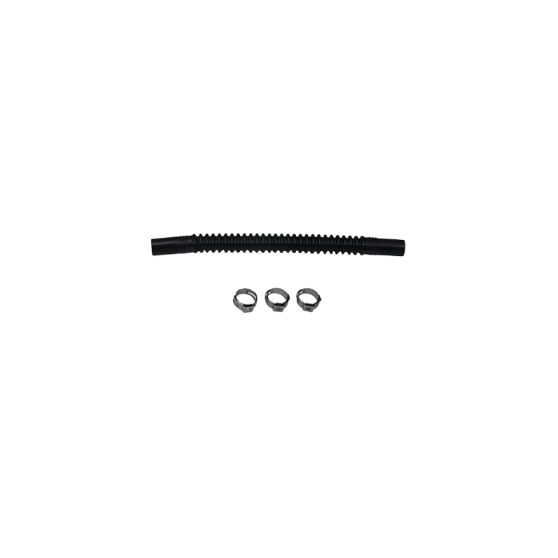 Deatschwerks Convoluted Tubing 150mm Length x 10mm ID Side 1 x 10mm ID Side 2 – Black