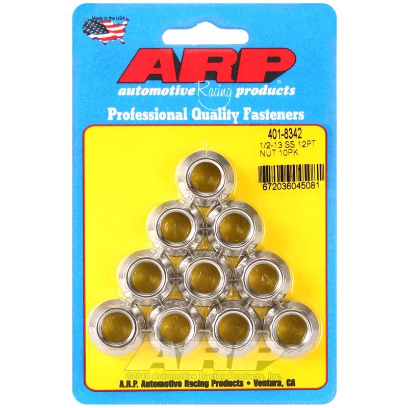 ARP 1/2-13 SS 12pt Nut Kit (Pack of 10)