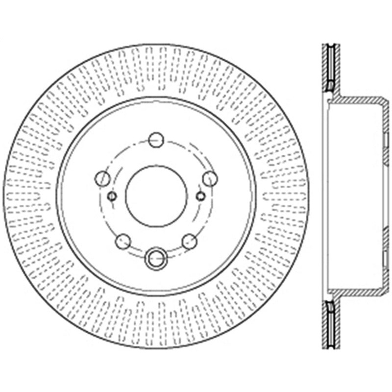 StopTech Lexus 13-15 GS350/14-15 IS350/13-15 GS350H/15 RC350 Left Rear Drilled Sport Brake Rotor