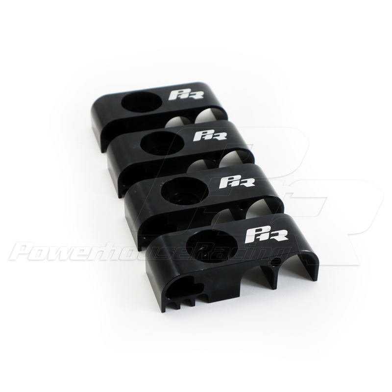 PHR Under-Car Fuel Line Hanger Kit for 93-98 Toyota SupraFor two lines – Single feed and single return – Maximum feed size is -12 – Maximum Return Size is -10 – 4 pieces per kit