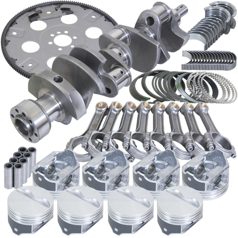 Eagle Chevy 350 1Pc 3.750in Crank 5.700in I-Beam Rods 4.000in Pistons 168 Tooth FP Balanced Assembly