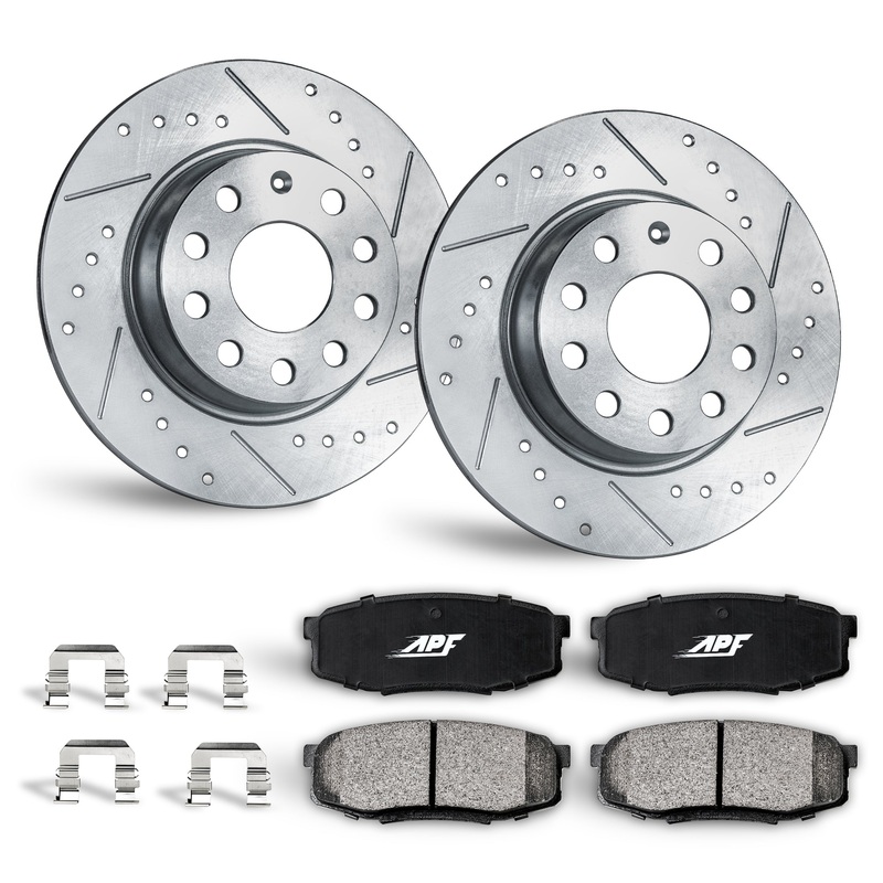 APF Front Brake Kit Rotors and Pads for Volkswagen GTI 2006-2014