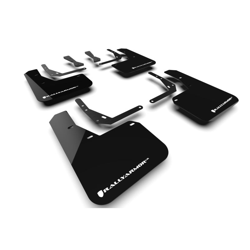 Rally Armor 24-25 Hyundai Kona N Line Black UR Mud Flap – White Logo