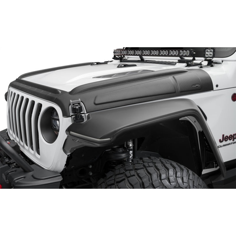Bushwacker 07-18 Jeep Wrangler JK/JKU Trail Armor Hood Armor (3pc Set) – Tex. Black