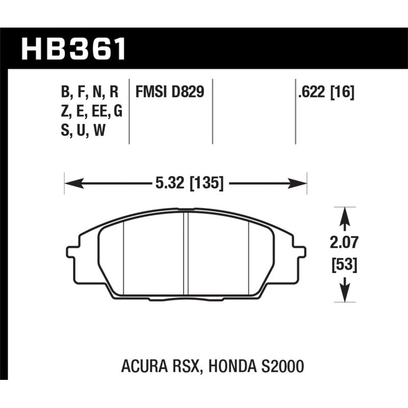 Hawk 06+ Civic Si HPS Street Front Brake Pads