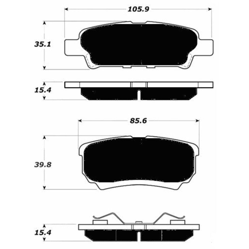 Porterfield Brake Pads for 2016 MITSUBISHI Lancer SE 2.4L