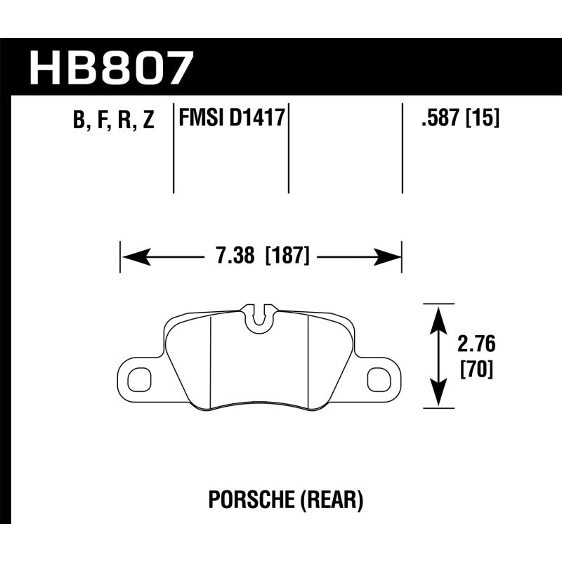 Hawk 2014 Porsche 911 Performance Ceramic Street Rear Brake Pads
