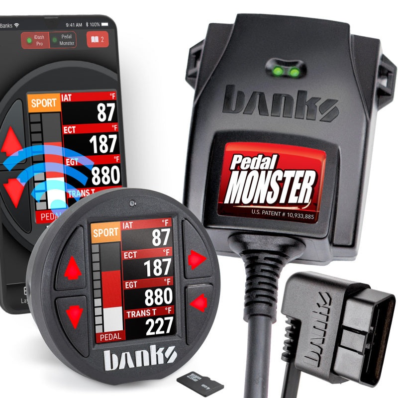 Banks Power Pedal Monster Kit Yazaki 090 II Sealed Series 6-Way CONFIG 1 PM-12 With iDash Data Pro
