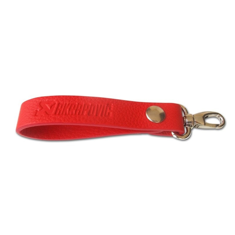 Akrapovic Leather Loop Keychain – red