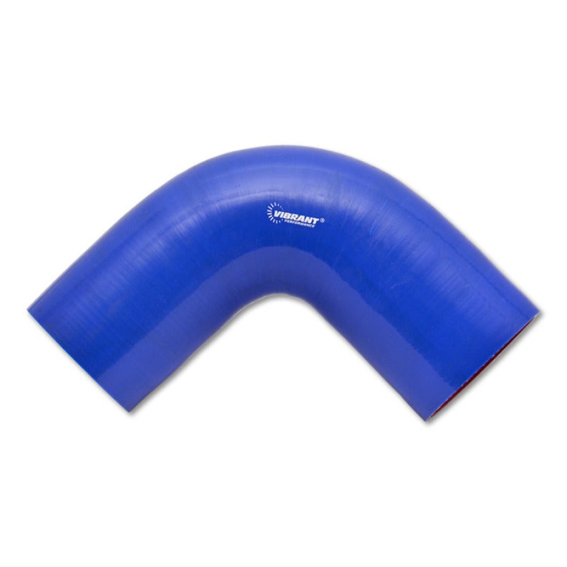 Vibrant 4.5in I.D. x 3in Long Gloss Blue Silicone 90 Degree Elbow