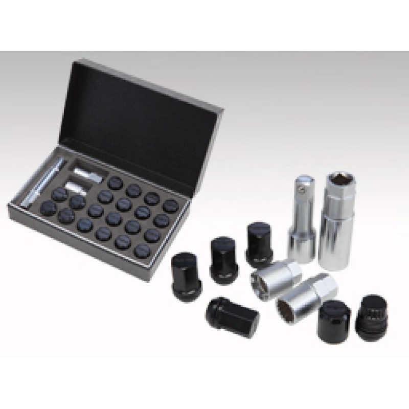 Rays M12x1.50 19mm Hex w/ 2 Piece Double Lock Nut Set – Black