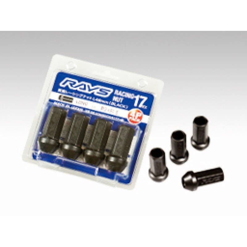 Rays 17 Hex L48 Racing Nut 12×1.5 – Black (4 Pieces)
