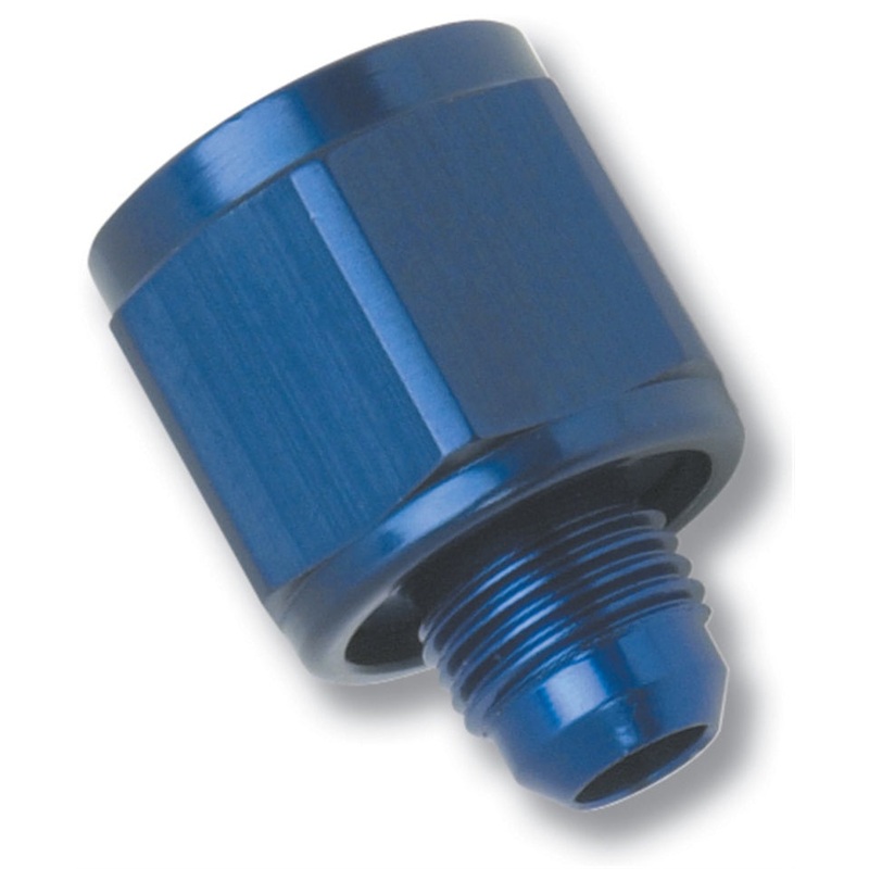 Russell Performance BLUE ANODIZED -12 TUBE COUPLING NUT W/ FLARED REDUCER TO -10 AN MALE