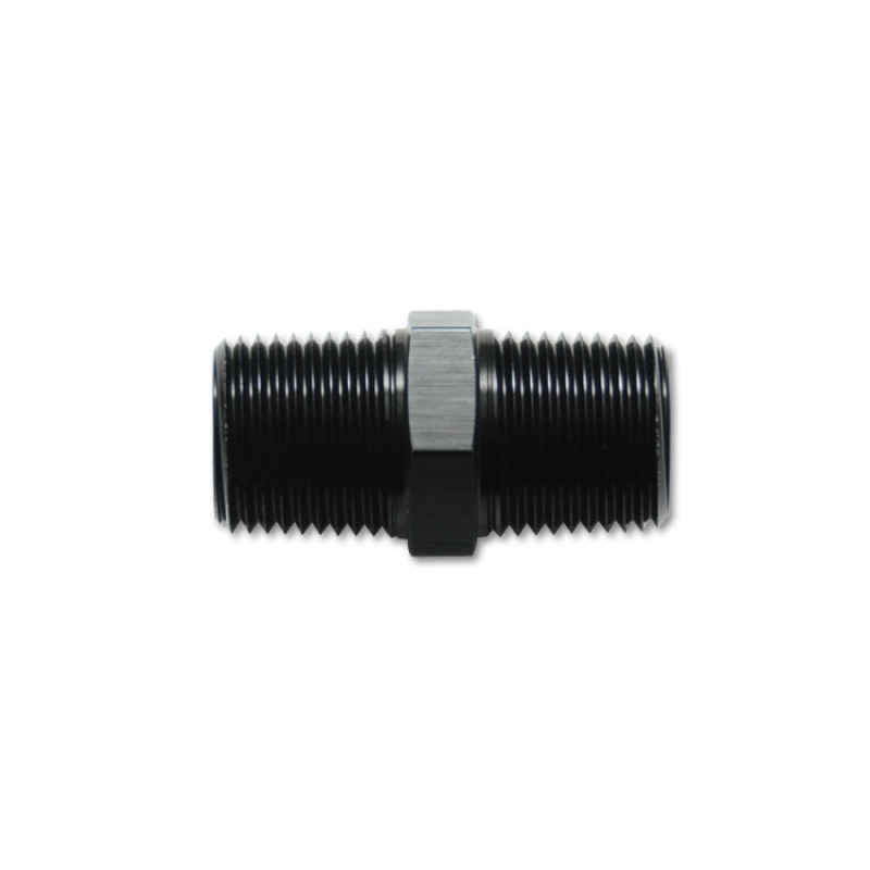 Vibrant 1in NPT x 1in NPT Male Pipe Fitting – Aluminum