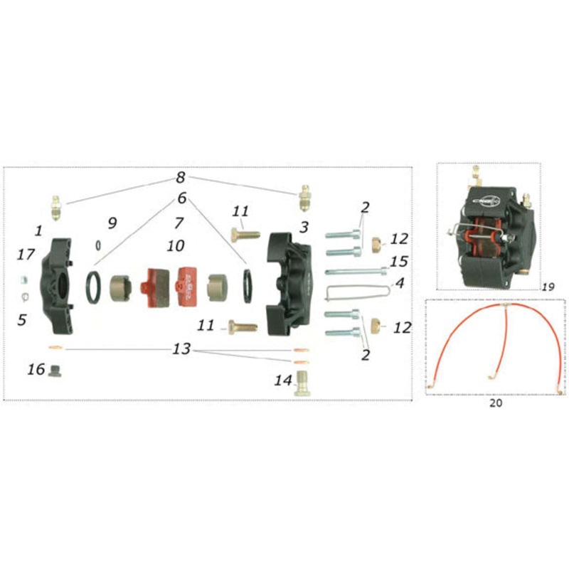 10. AFS.00366 CRG Brake Pads, Red, Pair