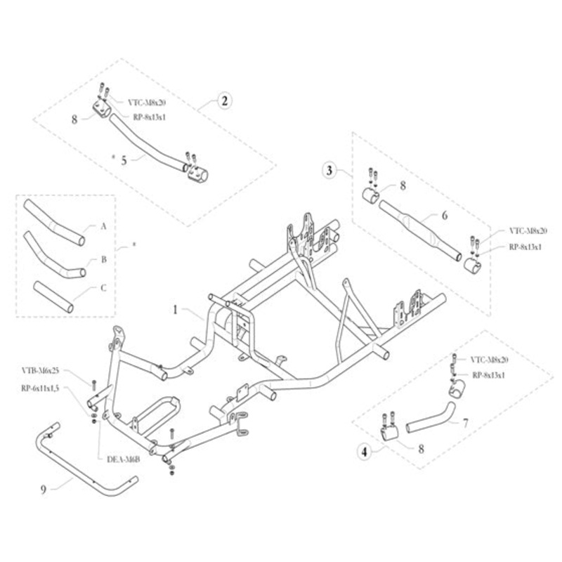 2. 10.6111.00 Birel Front Torsion Bar Assembly 30mm