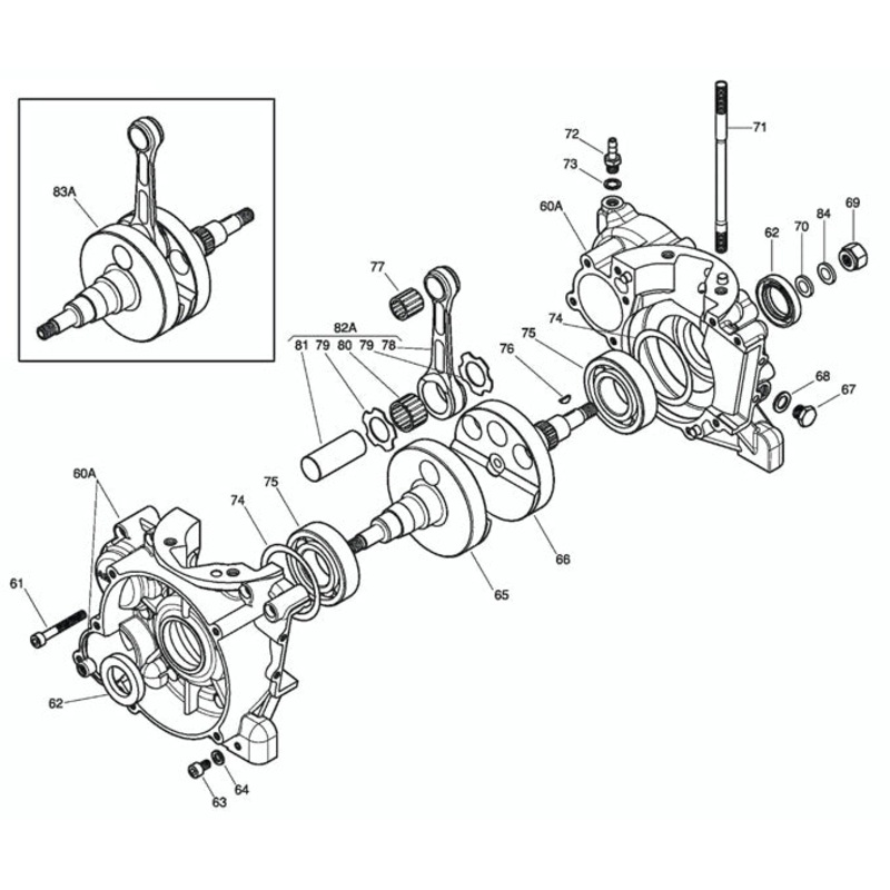 (60A) X30125485-C IAME X30 Complete Crankcase