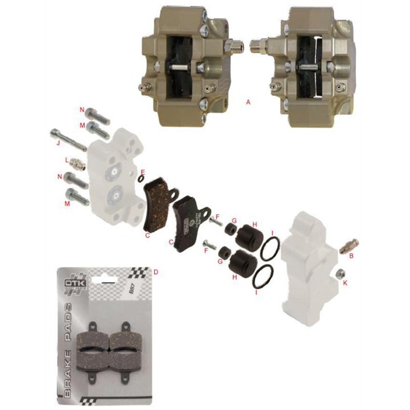 C. 0100.F2 BS7 Tony Kart OTK Front Brake Pad, SINGLE PAD