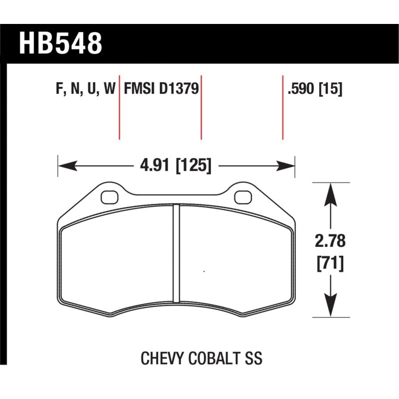 Hawk 08-10 Chevrolet Cobalt / HHR HPS 5.0 Front Brake Pads