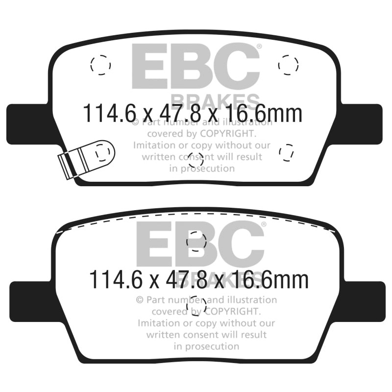 EBC 2016+ Cadillac CT6 2.0L Turbo Yellowstuff Rear Brake Pads