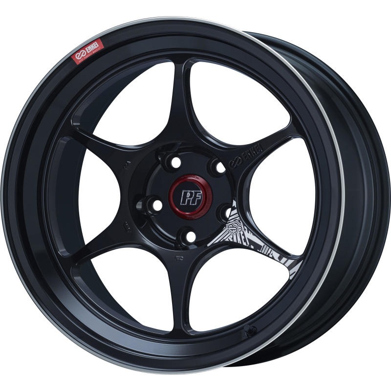 Enkei PF06 18x10in 5×114.3 BP 40mm Offset 75mm Bore Black Machined Wheel