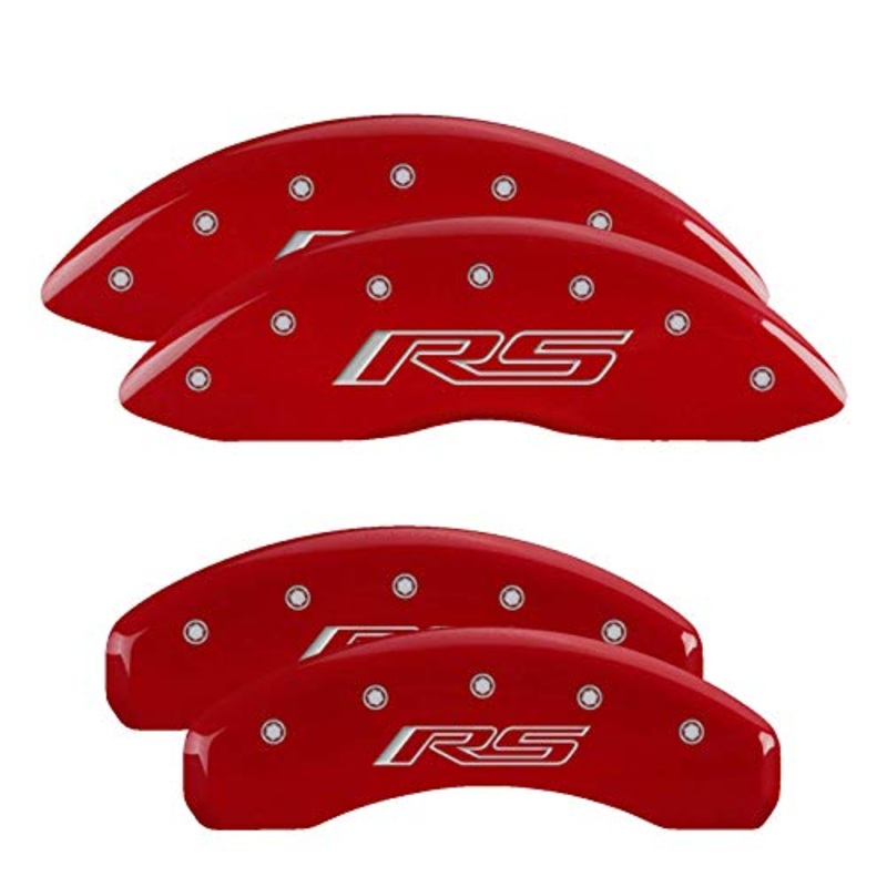 MGP Caliper Covers 14033SRS5RD Caliper Cover with Red Powder Coat Finish, (Set of 4)