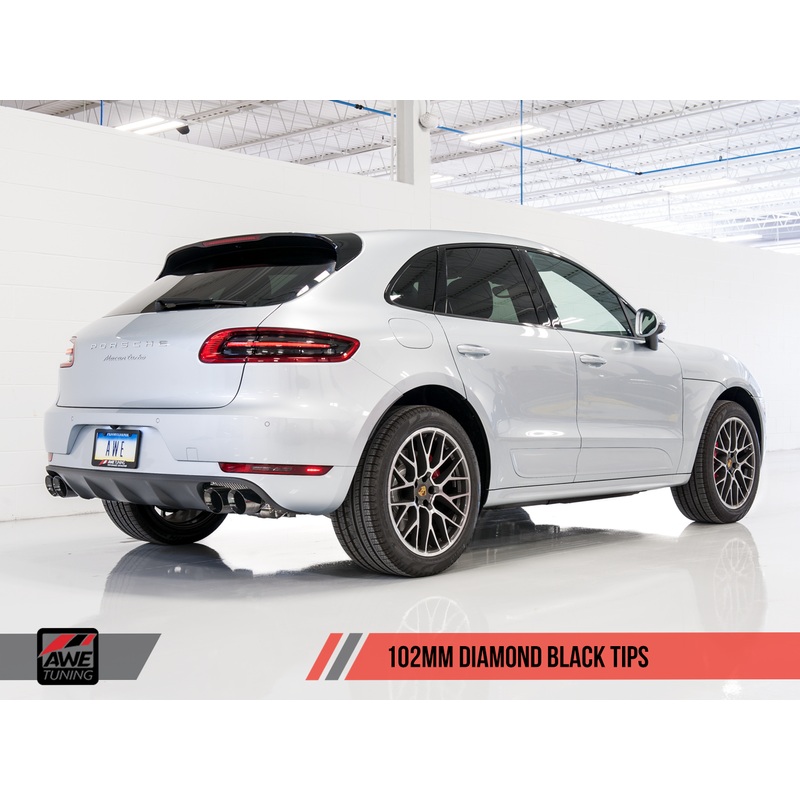 AWE Tuning Porsche Macan Track Edition Exhaust System – Diamond Black 102mm Tips