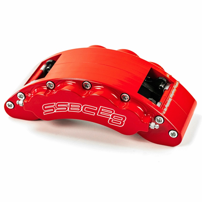 American Made B8-Barbarian 8-Piston Rear Caliper Assembly W/Pads. Red CPA-22298R