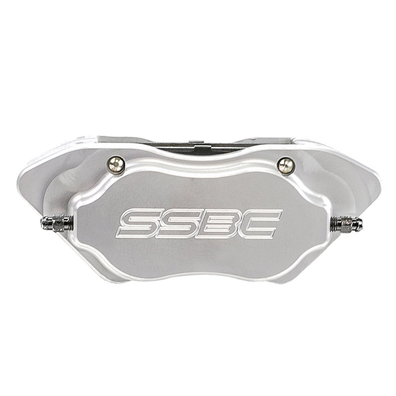 American Made Comp S 4-Piston Billet Aluminum Quick Change Direct Fit Front Caliper Assembly. Clear CPA-22176-1A