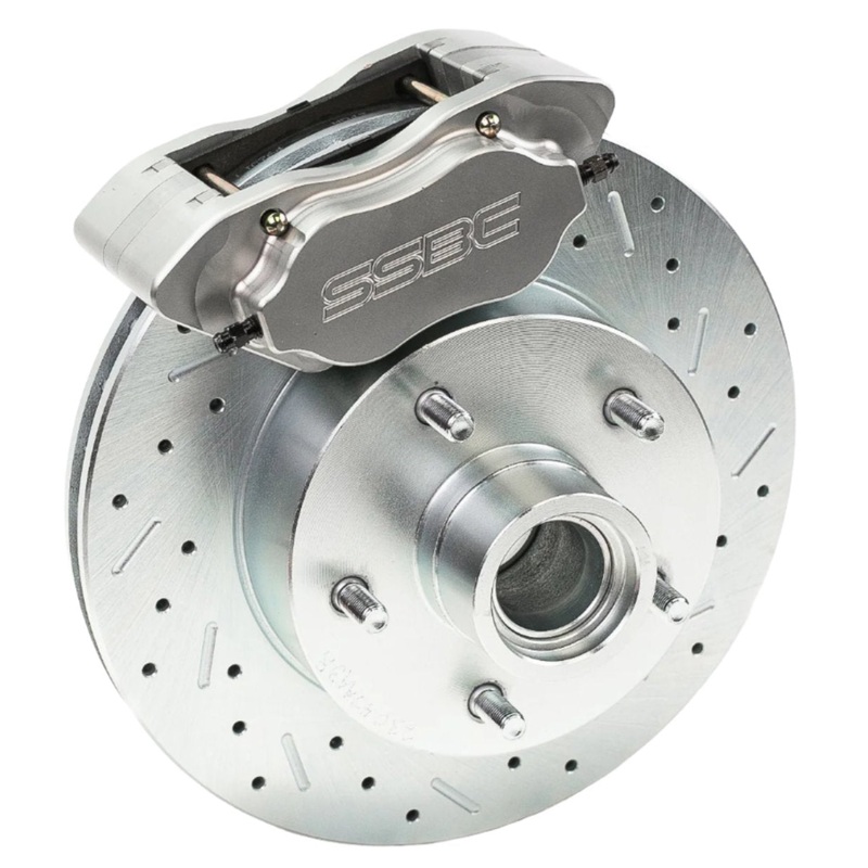 American Made Comp S 4-Piston Billet Aluminum Rear Drum to Disc Brake Conversion Kit W/Rotors. Clear W155-5