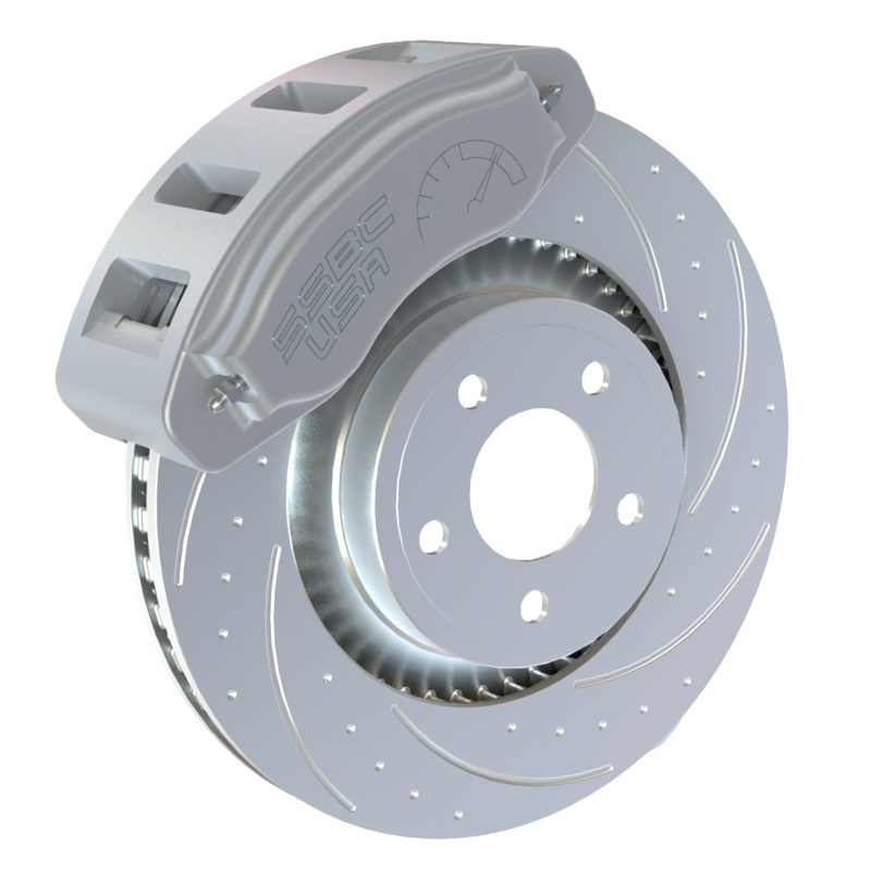 American Made R6-Redline 6 Piston Billet Aluminum Direct Fit Front Disc Brake Kit W/DS Rotors. Clear A550-20-DS