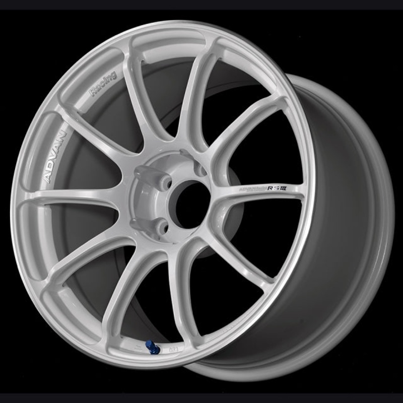 Advan RSIII Wheel – 18×8.0 +45 | 5×114.3 | Racing White Metallic & Ring