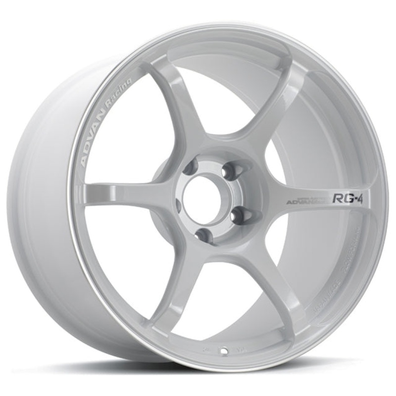 Advan RG-4 Wheel – 17×7.5 +38 | 4×100 | Racing White Metallic & Ring